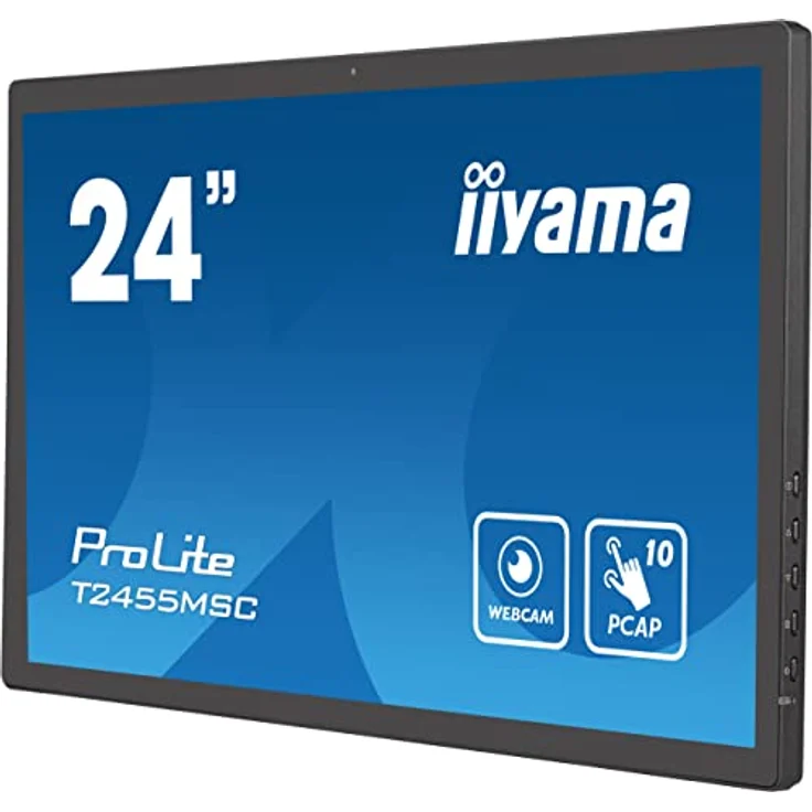 iiyama ProLite T2455MSC-B1, 24” Full HD PCAP 10-Punkt Multi-Touch-Monitor mit integrierter Webcam und flexiblem Standfuß – Bild 3