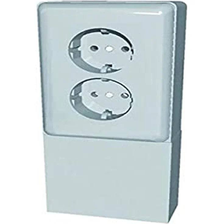 Elso 515000 Steckdose im Geräteträger mit Schachtaus 2-fach 16A RENOVIERUNG,Schraubklemmen, Schutzkontaktsteckose, perlweiß,Made in Germany