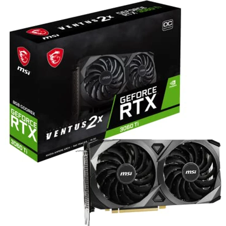MSI GeForce RTX 3060 Ti Ventus 2X 8GD6X OC Gaming Grafikkarte - NVIDIA Geforce RTX 3060 Ti, 8GB GDDR6 Speicher - Preisvergleich – Bild 1