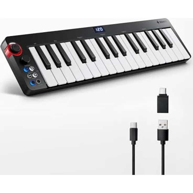 Donner N-32 MIDI-Tastatur, 32 Mini-Tasten, USB-C Kompatibilität, atmungsaktiver Lichteffekt