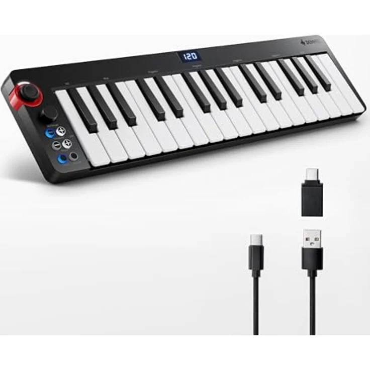 Donner N-32 MIDI-Tastatur, 32 Mini-Tasten, USB-C Kompatibilität, atmungsaktiver Lichteffekt – Bild 1