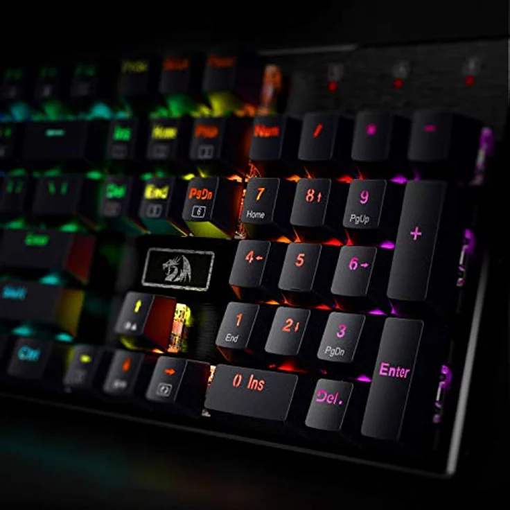 Redragon K556-US RGB LED Kabelgebundene Mechanische Gaming Tastatur Mit Hintergrundbeleuchtung, Aluminium Tastatur, 104 Tasten Anti-Ghosting, für Windows, Laptop, PC, Notebook (QWERTY Layout, Schwarz) – Bild 7