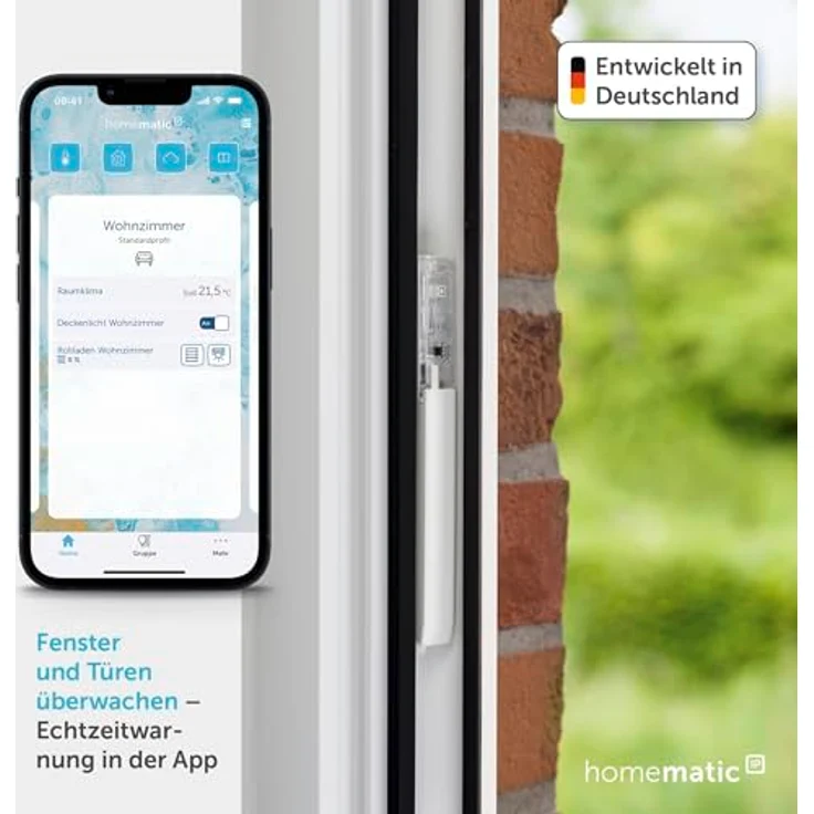 Homematic IP Fenster- und Türkontakt 151039A0, verdeckter Einbau, digitaler Sensor für effizientes Heizen, App-Überwachung, kompatibel mit Alexa und Google Assistant – Bild 2