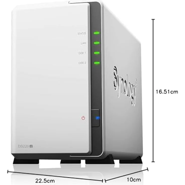 Synology DS220j 8 TB 2 Bay Desktop NAS-Lösung | Installiert mit 2 x 4 TB Western Digital Red-Laufwerken – Bild 2