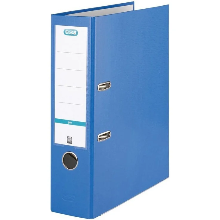 ELBA Aktenordner smart Pro, DIN A4 breit, 8 cm Rückenbreite, Raumsparschlitzen, Kantenschutz, Griffloch, Blattniederhalter, Polypropylen, grau – Bild 1