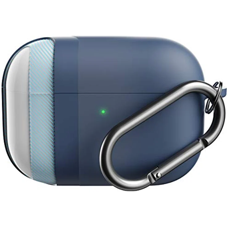 KeyBudz AirPods Pro Hülle Hybrid Shell Serie mit Schlüsselanhänger, dreilagiger Schutz, staubabweisend (blau) – Bild 1