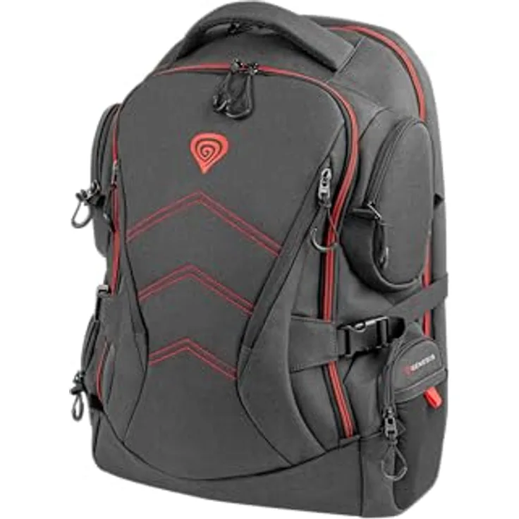 Genesis Pallad 550, Gaming-Laptoptasche für Laptops bis 17,3 Zoll, wasserdicht, robustes 1680D-Polyester, Unisex Rucksack für Uni und Arbeit