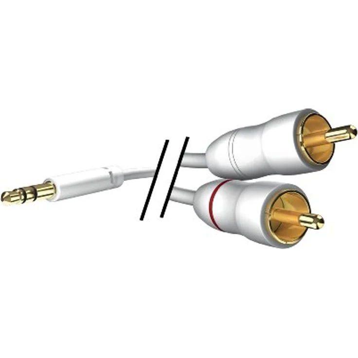 inakustik – 003100015 – Star Klinkenadapter - 3,5mm Klinke -> 2 x RCA | Für den Anschluss vom Smartphones, Tablets oder PC an HiFi-Verstärker | 1,5m in Weiß | Folienschirm gegen äußere Störeinflüsse – Bild 2