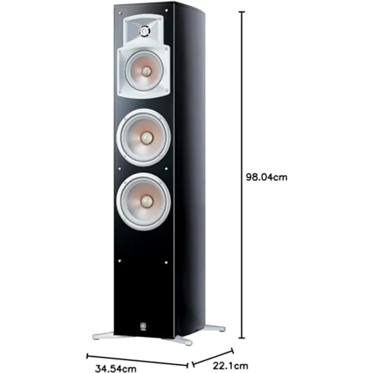 Yamaha NS 555 Stand Lautsprecher System (3-Wege Bassreflex, Waveguidehorn, 100W) klavierlackschwarz, 1 Stück Front-Lautsprecher - 100 Watt - schwarz – Bild 7