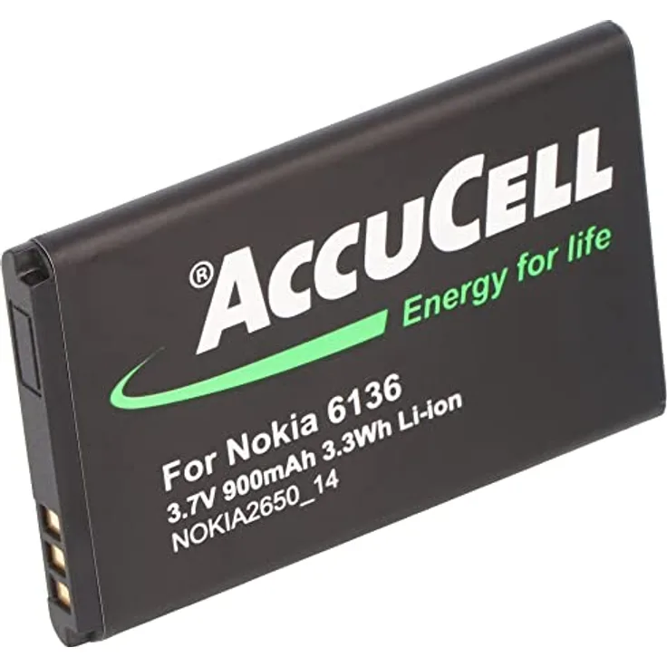 AccuCell Akku für PEAQ PMP300 Seniorentelefon, Großtastentelefon, 3,7V 900mAh, Lithium-Ionen Ersatzakku mit Überladeschutz