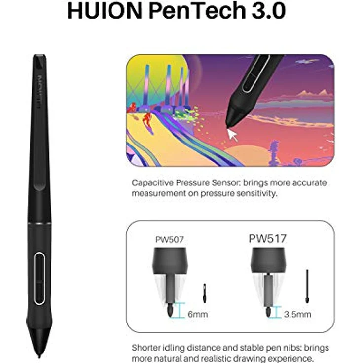 HUION Kamvas 22 21,5 Zoll Grafiktablett mit Display, 120% sRGB-Farbumfang, blendfreier Mattfilm, USB-C-Verbindung – Bild 3