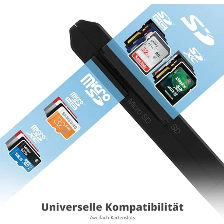 Sabrent Kartenlesegeräte USB 3.0 Micro SD- und SD-Kartenleser-Card Reader (CR-T2MS) – Bild 3