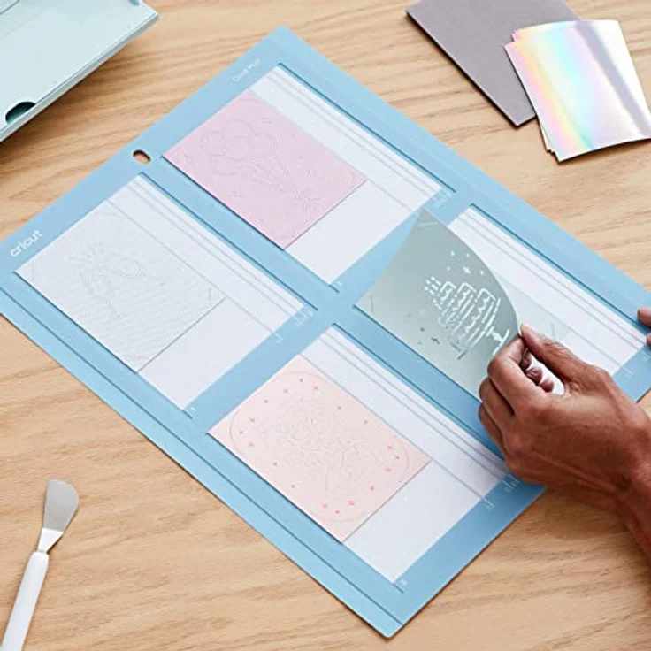 Cricut Insert Cards Princess R10, Kartenset in Tulpenblau und Puder, für personalisierte Grußkarten mit tiefenwirksamen Einlegern – Bild 13