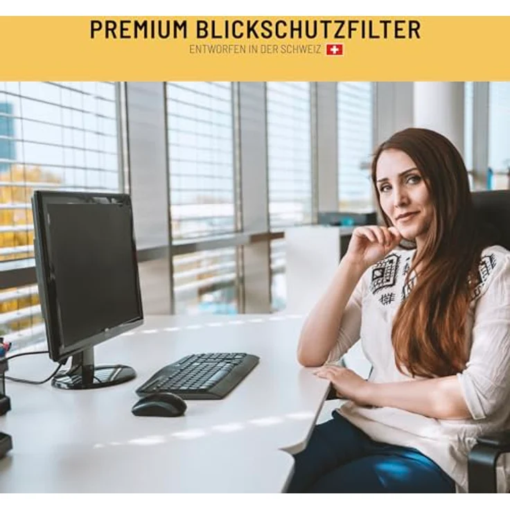 VistaProtect Premium Blickschutzfilter, Privacy Filter & Blickschutzfolie für Computermonitore (23.6³ Zoll) – Bild 3
