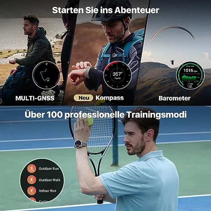 Ticwatch Pro 5 Android Smartwatch für Männer Snapdragon W5+ Gen 1 Wear OS Smartwatch 80 Stunden Lange Akkulaufzeit Gesundheit Fitness Tracking 5ATM Wasserbeständigkeit Kompass Nur Android kompatibel, Sandstone – Bild 5