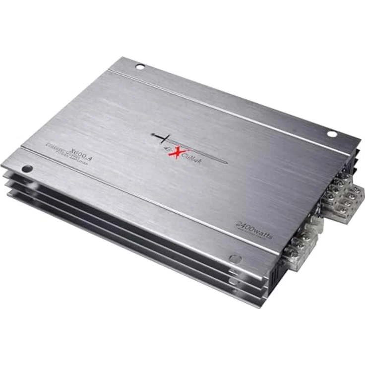 EXCALIBUR X600.4 4-Kanal-Stereoverstärker (2400 W Variabler Crossover 2 Ohm) Verstärker (Anzahl Kanäle: 4) - EXCALIBUR 4-Kanal-Stereo Verstärker, 2400 W, Bass Boost 12 dB, Schwarz – Bild 2