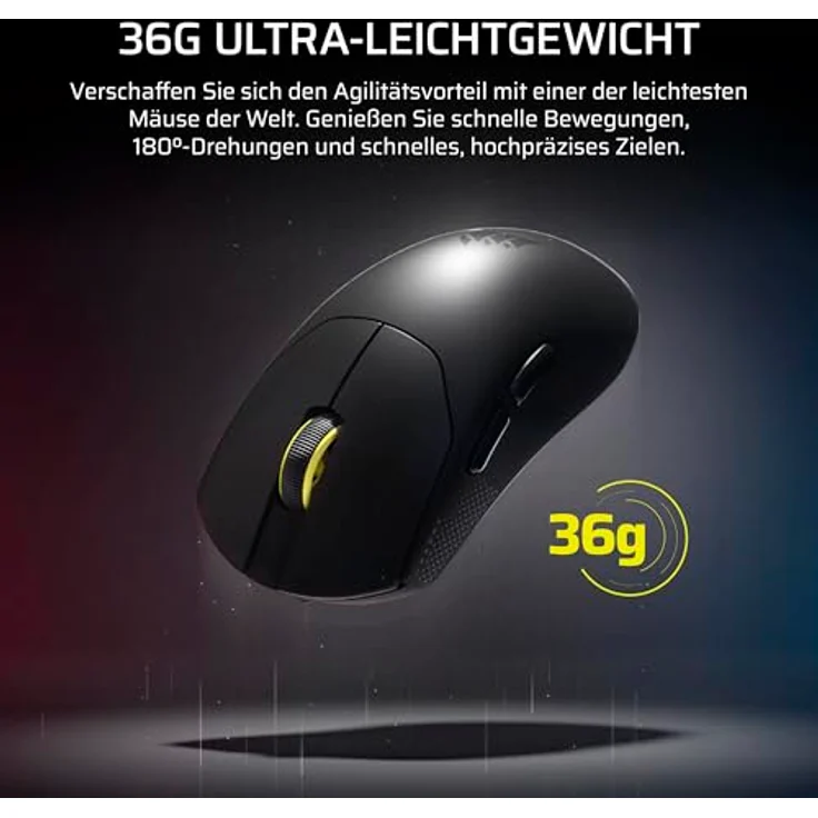 Corsair Sabre v2 PRO Ultralight Wireless FPS Gaming-Maus – 33K DPI, 36g, 8,000Hz Hyper-Polling, mechanische Schalter, bis zu 70 Stunden Akku – Weiß – Bild 4
