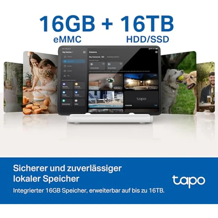 Tapo H500 HomeBase, 16GB integriert, erweiterbar auf 16TB, unterstützt 16 Tapo-Kameras & 64 Sensoren, HDMI, 5GHz WLAN/Ethernet, integrierter Alarm, Matter-kompatibel – Bild 4