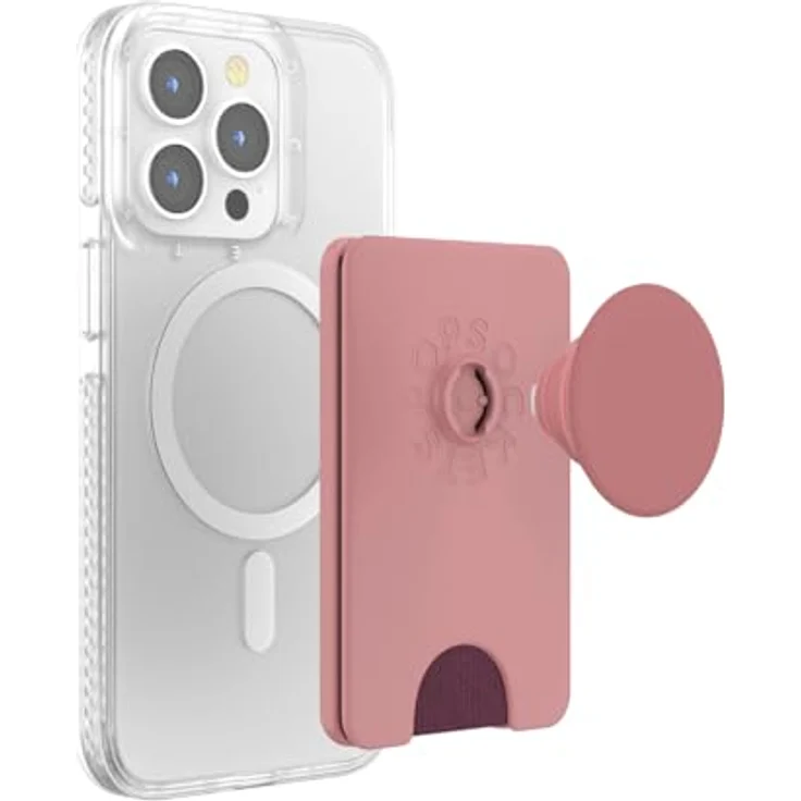 PopSockets PopWallet, Telefon-Geldbörse mit erweitertem Griff, Adapterring für MagSafe, kabellos aufladbar, Clay – Bild 5