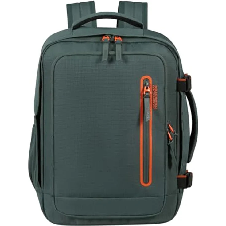 American Tourister Take2Cabin Sport Backpack MS, 26,5L Freizeitrucksack mit Laptopfach und Trolleyhalterung, Dark Forest tannengrün – Bild 1