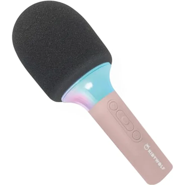 Kidywolf Kidymic, Bluetooth Mikrofon mit mehrfarbiger LED-Beleuchtung und 6 Stimmenmodi