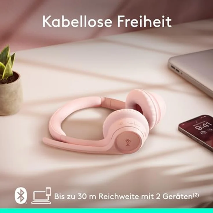 Logitech Zone 300 Wireless Bluetooth Headset mit Mikrofon und Geräuschunterdrückung - Rosa – Bild 4