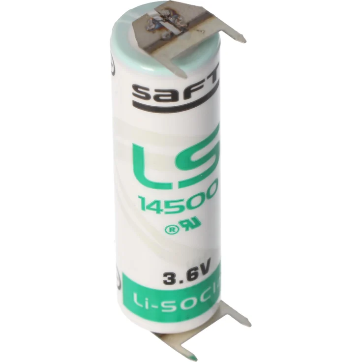 Saft LS14500 AA Lithium Batterie 3,6 Volt, 2600mAh mit Printanschluss, 2er Pack