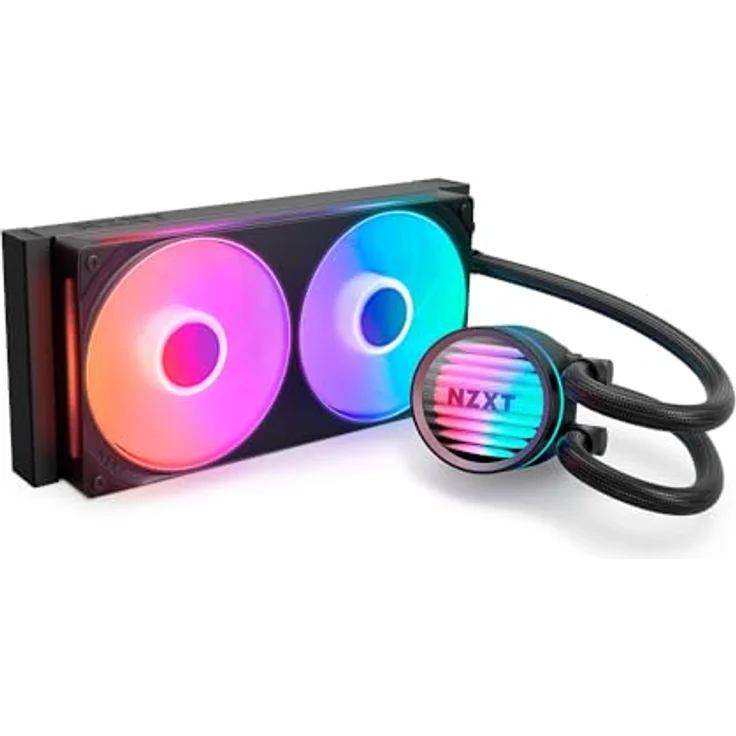 NZXT Kraken Core 240 RGB, AIO CPU-Wasserkühler mit 240-mm-Radiator und leisen PWM-Lüftern, kompatibel mit Intel® LGA 1851/1700/1200/115X & AMD® AM5/AM4, Schwarz – Bild 1
