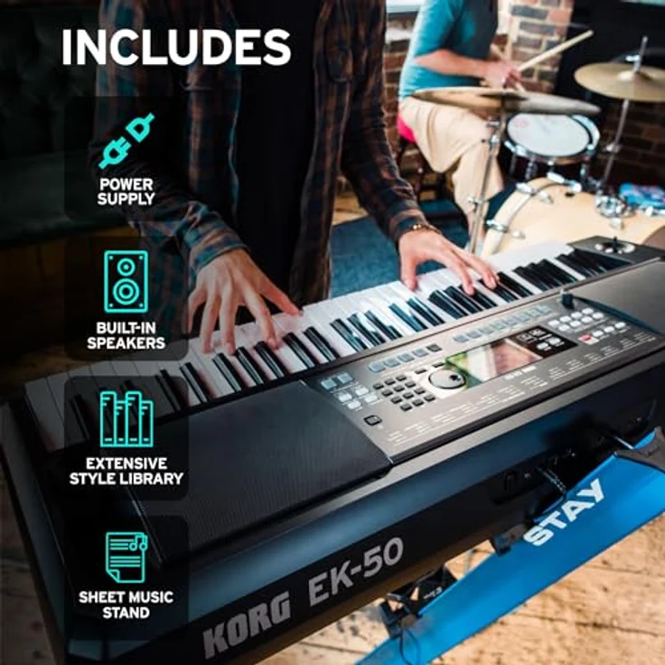 Korg EK-50, Home-Keyboard mit 702 Klängen, 280 Begleit-Styles, 61 leicht gewichteten Tasten und integriertem Effekt-Prozessor – Bild 8