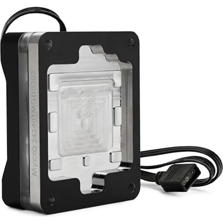 Thermal Grizzly AMD Mycro Direct-Die Pro RGB V1 Wasserkühler für AMD Prozessoren - Ersetzt Steckdosen-Aktivierungsmechanismus - CNC-gefräste POM-Abdeckung - G1/4" Anschlüsse, mit optimierter Mikrofinstruktur und ARGB-Beleuchtung – Bild 2