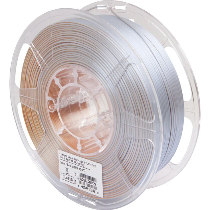 eSUN eSilk Magic-PLA Gold-Silber Filament 1.75mm, 1Kg, glänzende Oberflächen, ideal für Dekoration und Figuren
