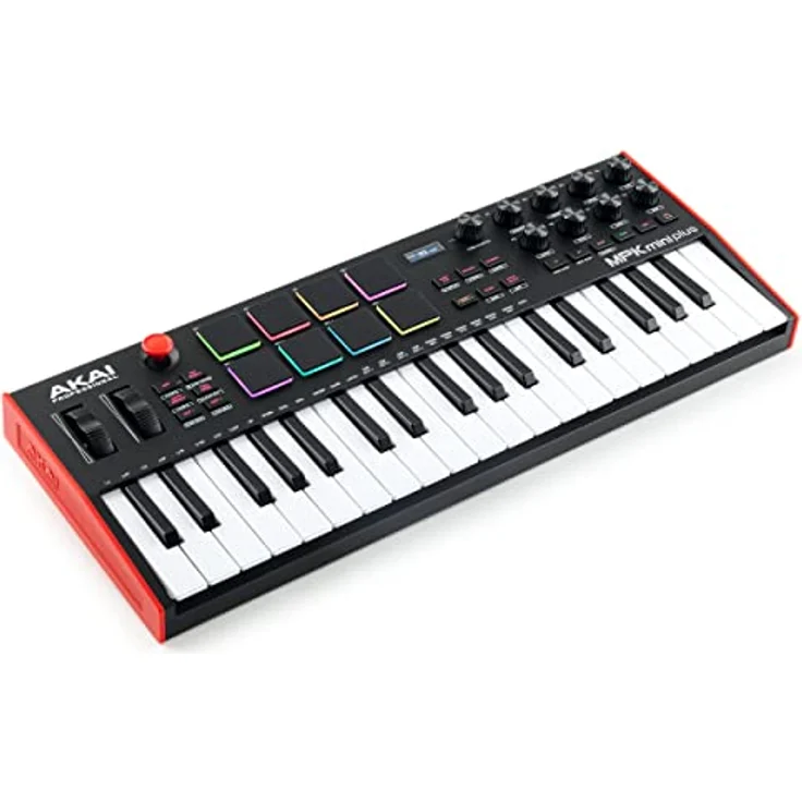 AKAI Professional MPK Mini Plus - 37-Tasten USB MIDI Keyboard Controller mit 8 RGB MPC Pads, Drehreglern und Musikproduktionssoftware für PC und Mac – Bild 1