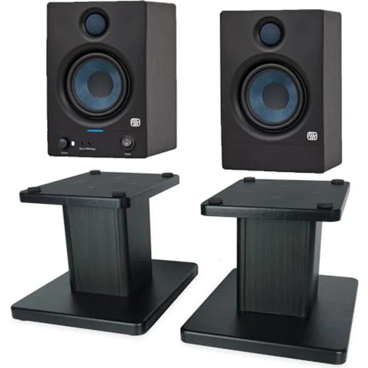 Presonus Eris 4.5BT, Bluetooth Lautsprecher 2nd Gen, 50 W, schwarz mit Boxenständern, 1 Paar