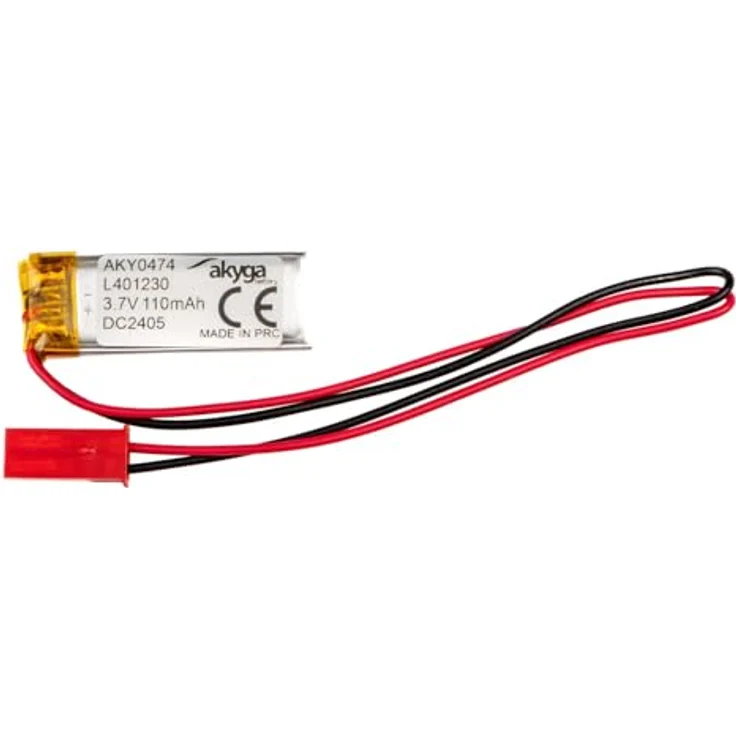 Akyga AKY0474, 3.7V 110mAh Lithium Polymer Akku mit JST 2-Polig Anschluss, 150mm Kabel, erweiterter PCM-Schutz – Bild 1