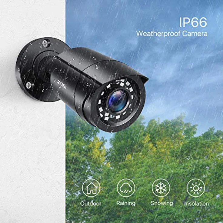 ZOSI 4X CCTV 1080p HD Außen Überwachungskamera Bullet Kamera Set, 1080P TVI Ausgang, wetterfestes Gehäuse, Nachtsicht bis zu 20M – Bild 3