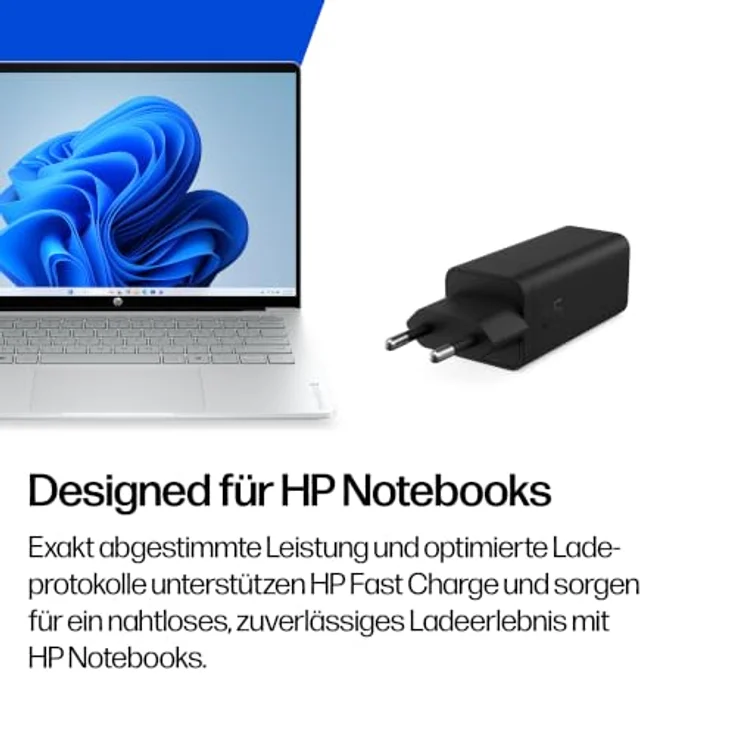 HP CS9V8AA, 100W Gallium Nitride Wall Charger mit 2 m USB-C®-Kabel, schwarz, effizientes und sicheres Laden – Bild 8