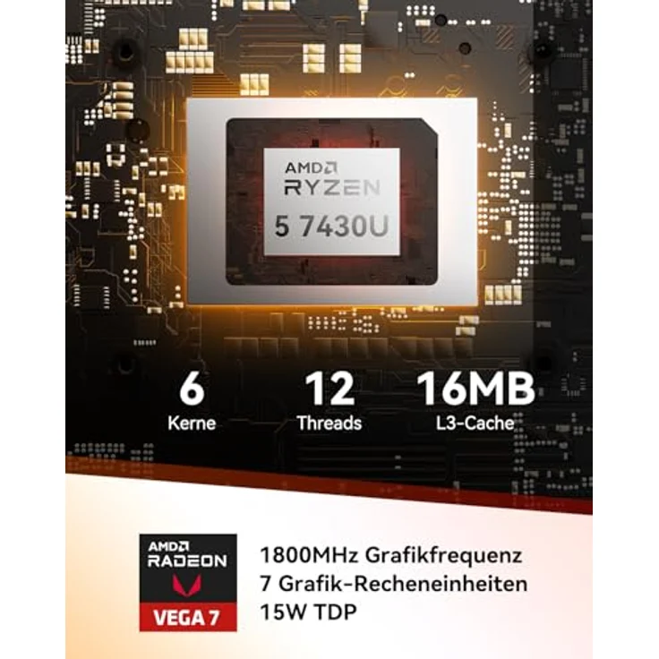 GEEKOM A5 Mini-PC - R5-7430U 16GB RAM+512GB SSD – Bild 3