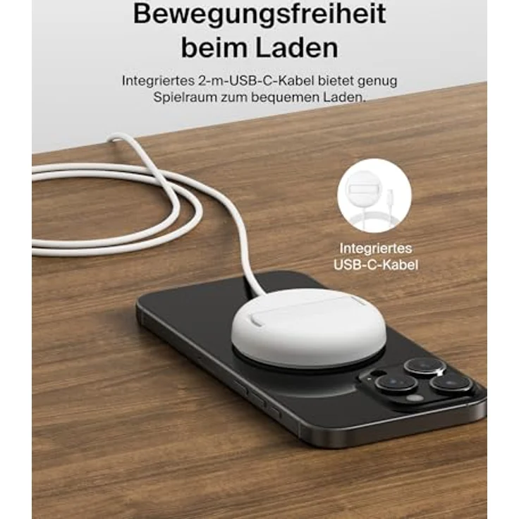 Belkin BoostCharge Pro Magnetisches Kabelloses Ladegerät (15W) mit Ständer, MagSafe und Qi2, kompatibel mit iPhone 16, 15, 14, Samsung Galaxy S25, S24, AirPods, Weiß – Bild 4