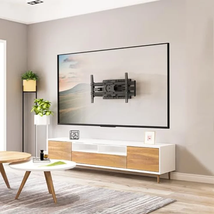 XTRARM TiTon Double 80 cm TV-Wandhalterung, schwenkbar, neigbar, rotierbar, TV 80kg VESA max.600x400, schwarz – Bild 2