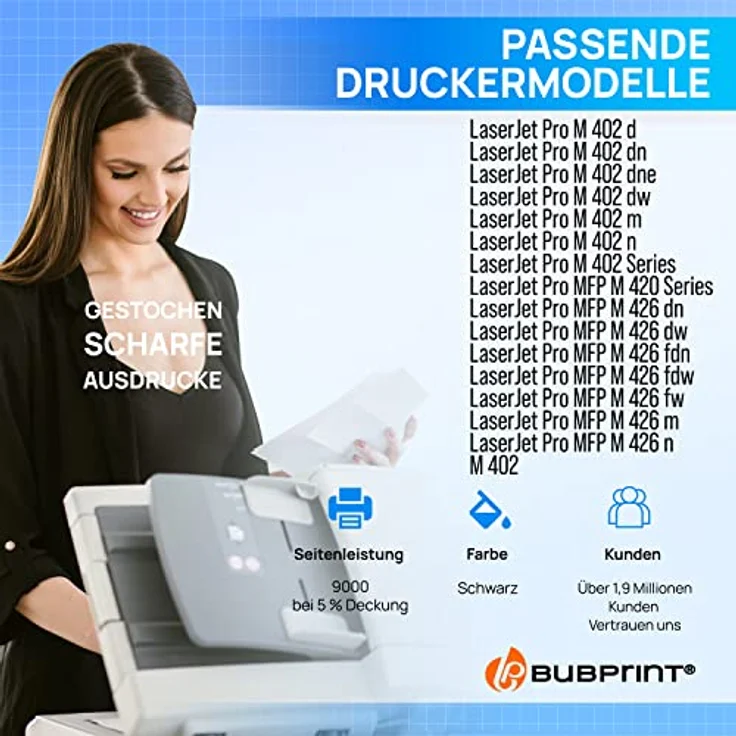 Bubprint Toner kompatibel mit HP 26X CF226X, 9.000 Seiten, Schwarz, für LaserJet Pro M402 und MFP M426 Serien – Bild 2