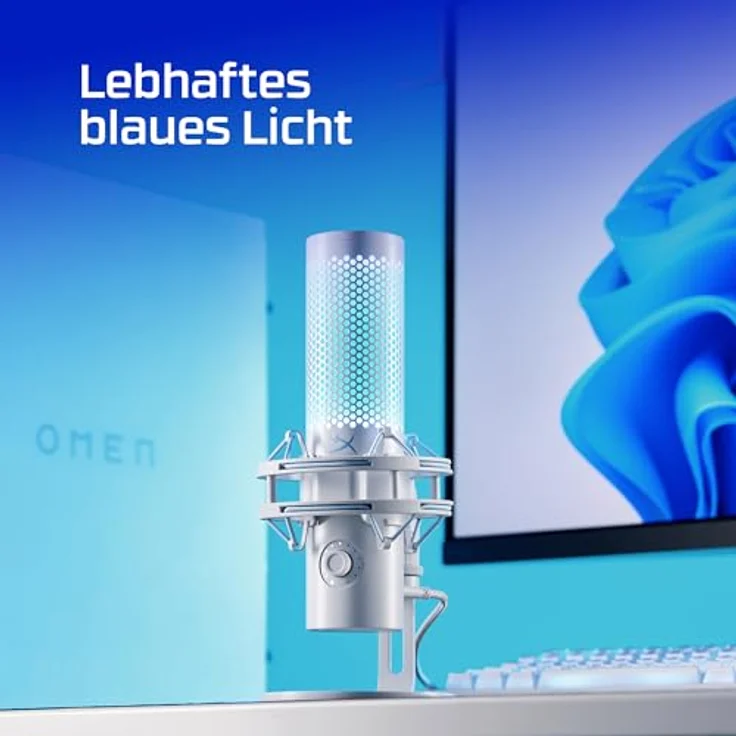 HP HyperX QuadCast 2, USB Mikrofon in Grau mit 24-Bit/96kHz Recording, Tap-to-Mute-Sensor und abnehmbaren Shock-Mount – Bild 6