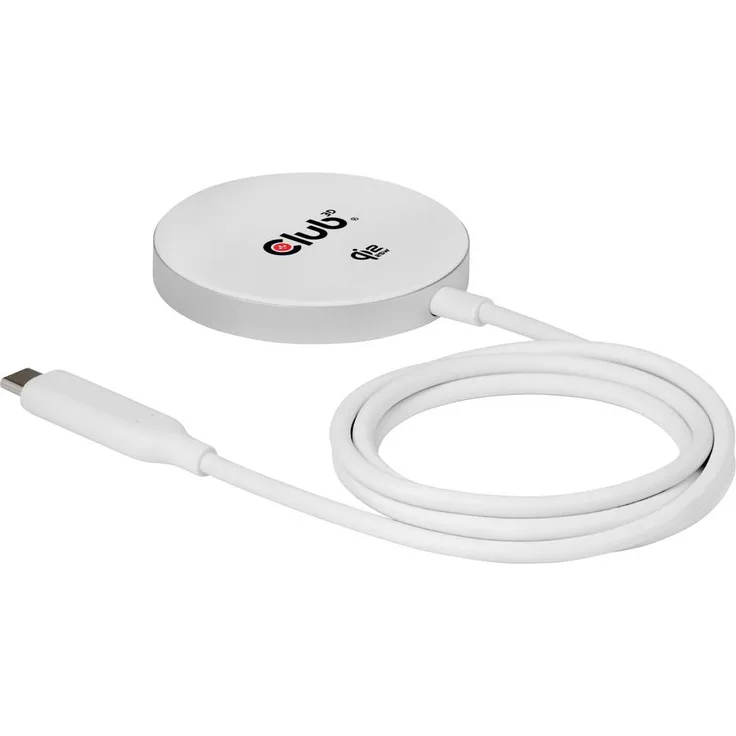 club3D Induktions-Ladegerät Qi2 CAC-3026, 25W USB-C Schnellladen, kompakt und sicher, weiß