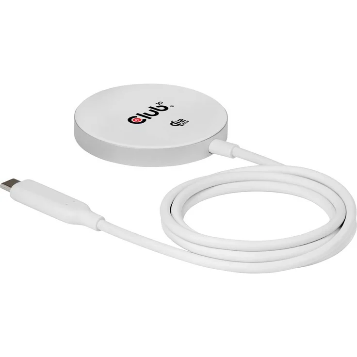 club3D Induktions-Ladegerät Qi2 CAC-3026, 25W USB-C Schnellladen, kompakt und sicher, weiß