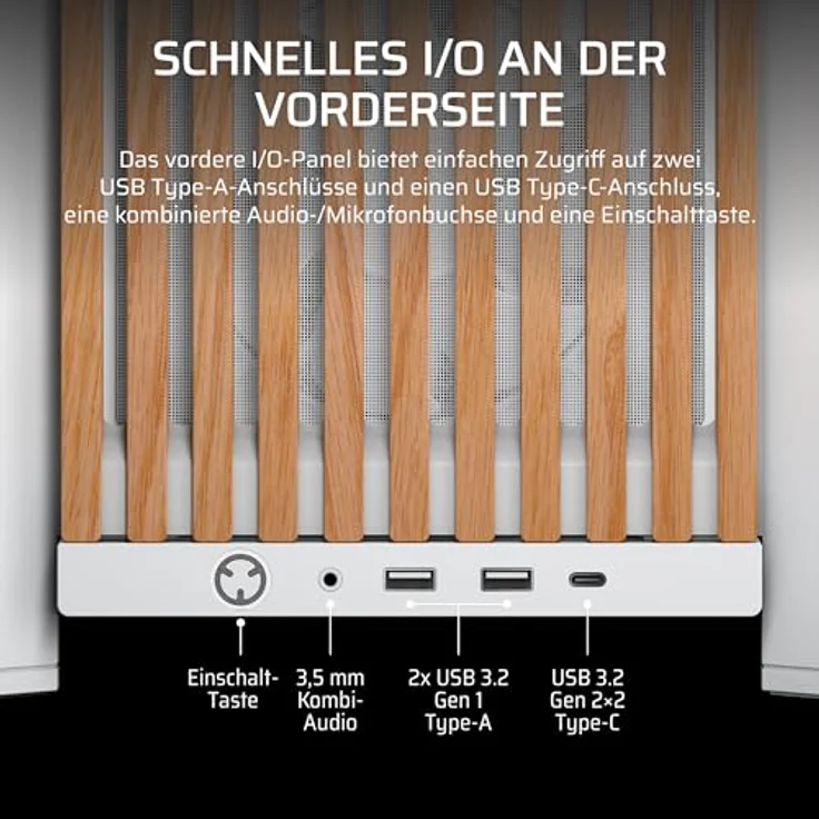 Corsair FRAME 4000D RS Wood, Tower-Gehäuse mit Tempered Glass, Eiche, USB 3.2 Gen 2x2, ARGB-Beleuchtung, modularer Aufbau, Unterstützung für 3x 360-mm-Radiatoren – Bild 7