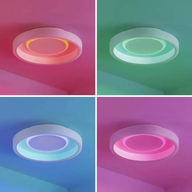 Lindby LED Deckenleuchte 'Wikani' dimmbar mit Leselampe in Weiß aus Metall - LED-Deckenlampe für Wohnzimmer, inkl. Dimmer und Fernbedienung – Bild 4