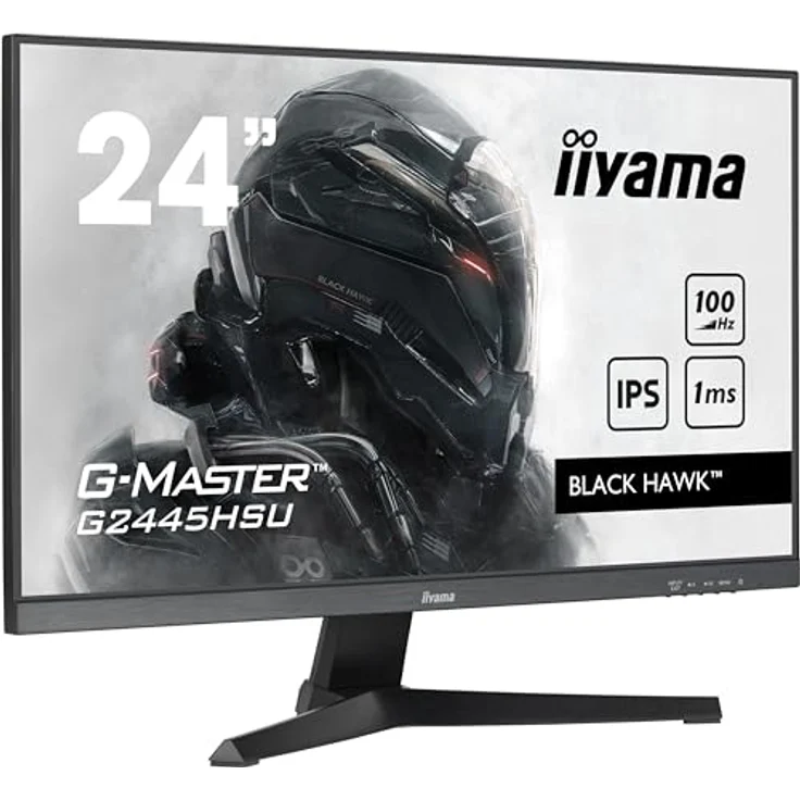 iiyama G-Master Black Hawk G2445HSU-B1 24" IPS LED Gaming Monitor Full-HD HDMI DP USB2.0 1ms FreeSync schwarz, mit IPS-Panel-Technologie, 100Hz Bildwiederholfrequenz und 1ms MPRT – Bild 1