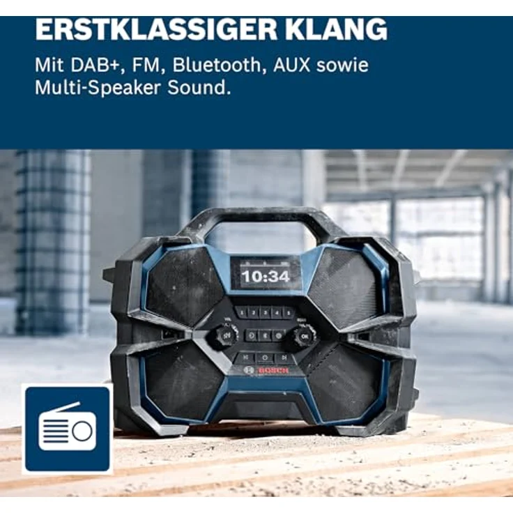 BOSCH Bosch Radio GPB 18VH-6 SRC Professional Radio DAB+ Baustellenradio mit Ladefunktion, Bluetooth und L-BOXX-Kompatibilität – Bild 3