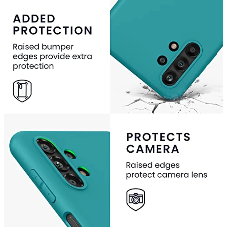 kwmobile Hülle für Samsung Galaxy A13 4G, weiches TPU Silikon Case in Petrol matt, geeignet für kabelloses Laden – Bild 3