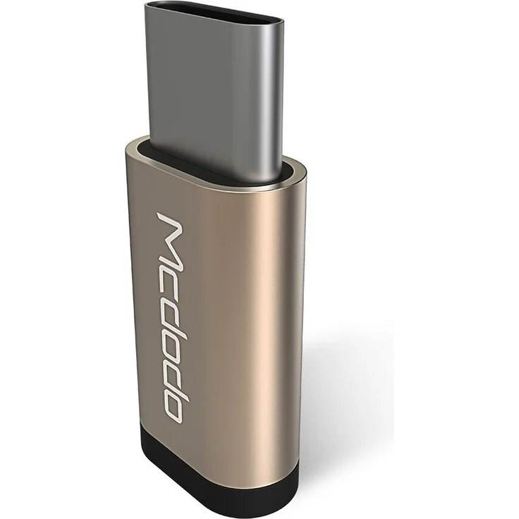 MCDODO Adapter Micro-USB auf Typ-C (USB-C), kompakter Lade- und Datenadapter in Gold, unterstützt Synchronisation für Windows, iOS, Linux und Android