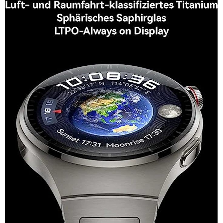 HUAWEI Watch 4 Active, 3D-gewölbtes Glas- und Edelstahlgehäuse, 1,5" LTPO-AMOLED-Farbdisplay, schwarzes Fluoroelastomer-Armband, Gesundheitsschnellcheck mit 7 Parametern, eSIM Telefonie, deutsche Version – Bild 3